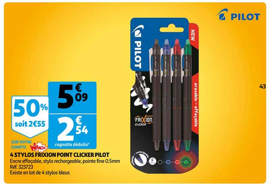pilot 4 stylos frixion point clicker pilot