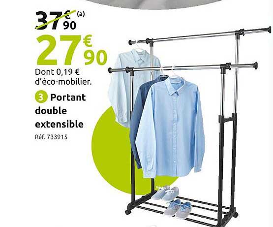 Portant Double Extensible