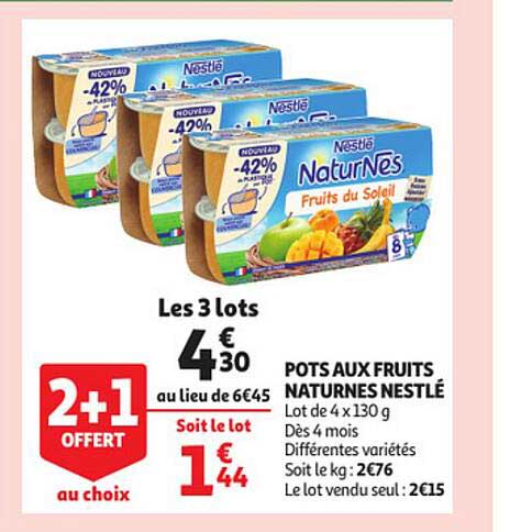 pots aux fruits naturnes nestlé