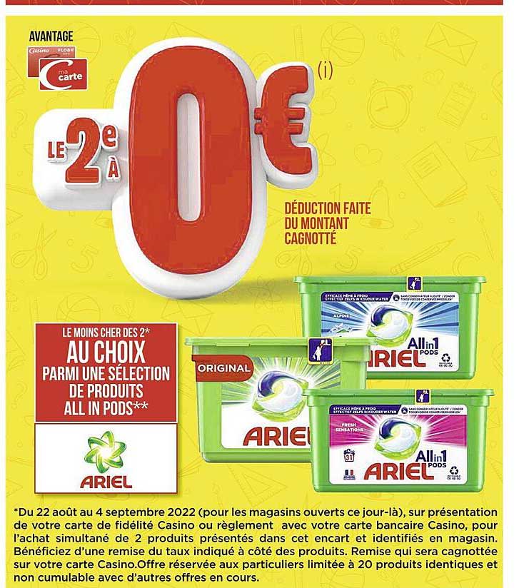 produits all in pods ariel