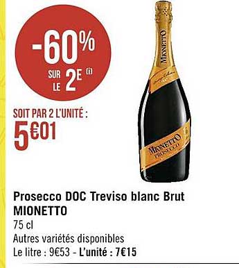 Prosecco Doc Treviso Blanc Brut Mionetto