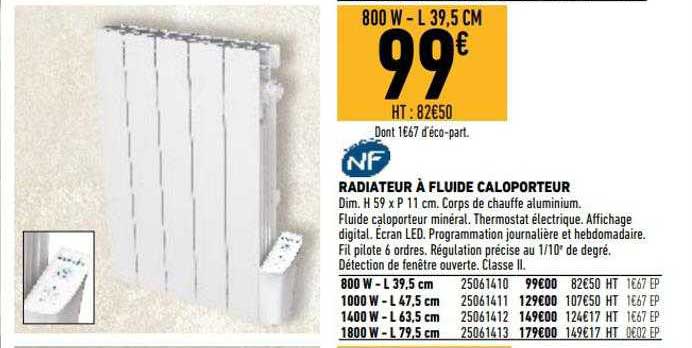 radiateur à fluide caloporteur