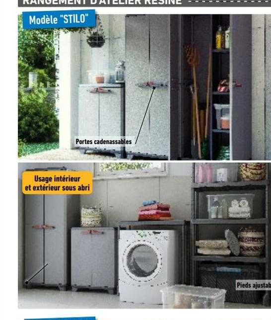 rangement d'atelier résine modèle "stilo"