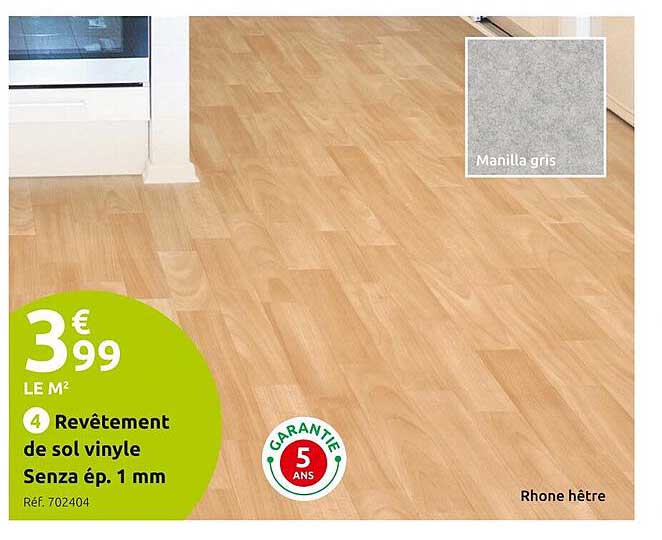 revêteent de sol vinyle senza ép. 1 mm