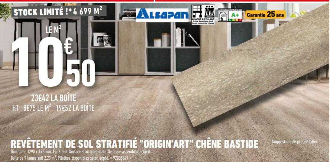 revêtement de sol stratifié "origin'art" chêne bastide