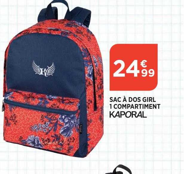 sac à dos girl 1 compartiment kaporal