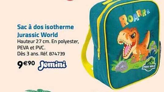 sac à dos isotherme jurassic world jemini