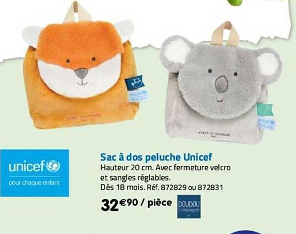 sac à dos peluche unicef