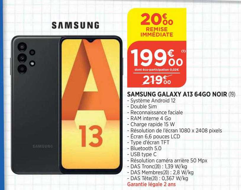 samsung galaxy a13 64go noir