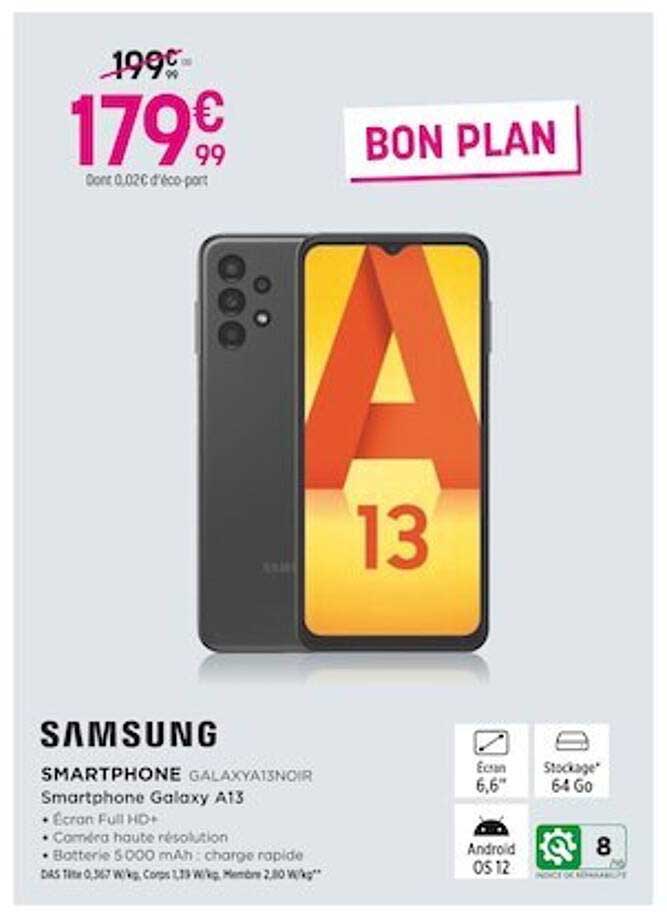 samsung smartphone galaxy a13 noir