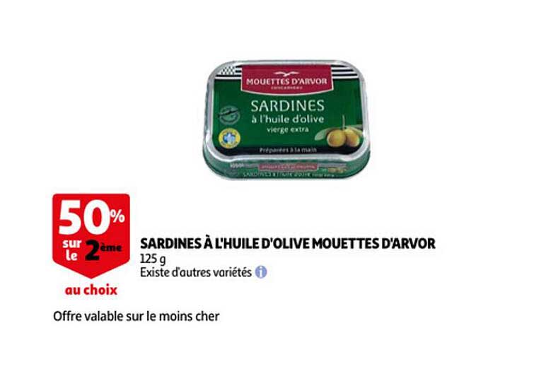 sardines à l'huile d'olive mouettes d'arvor