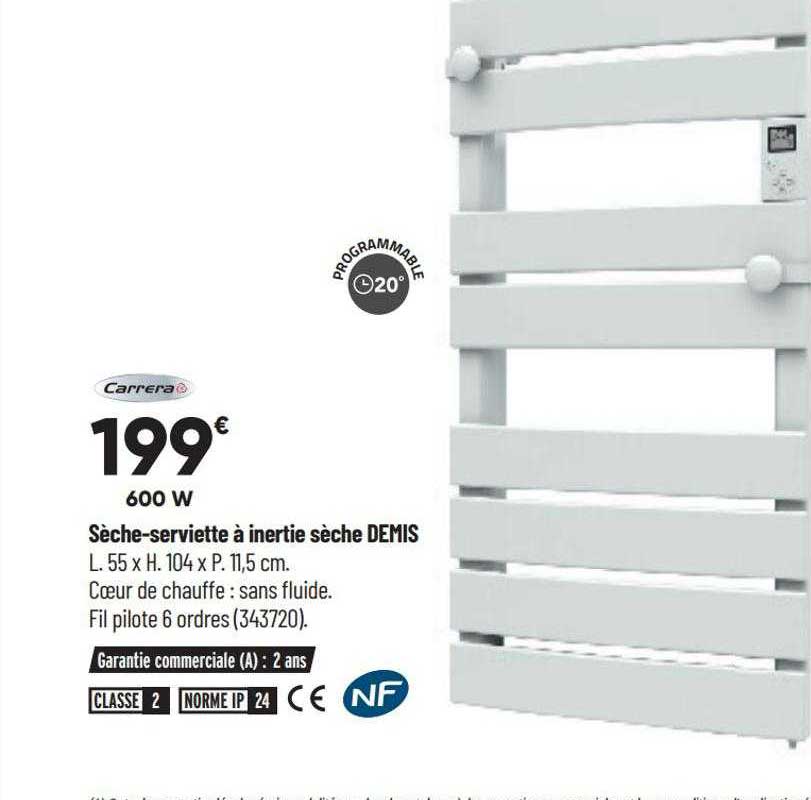 sèche-serviette à inertie sèche demis