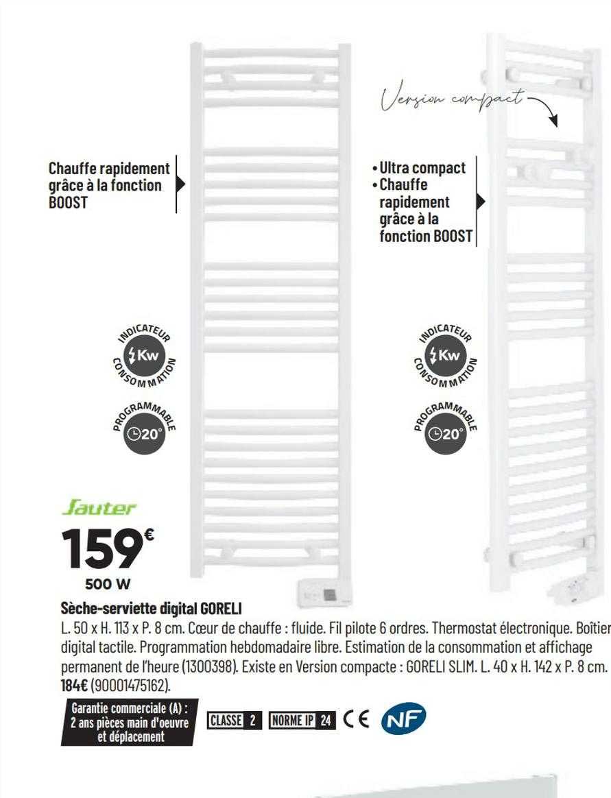 sèche-serviette digital gorelli sauter