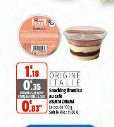 snacking tiramisu au café bonta divina
