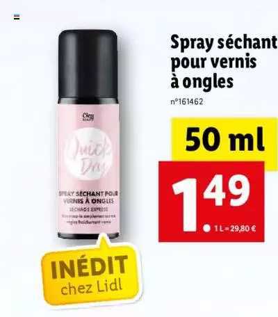 spray séchant pour vernis à ongles