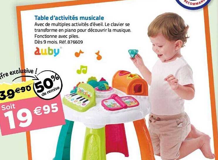 table d'activités musicale auby