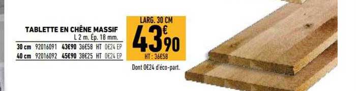 Tablette En Chêne Massif