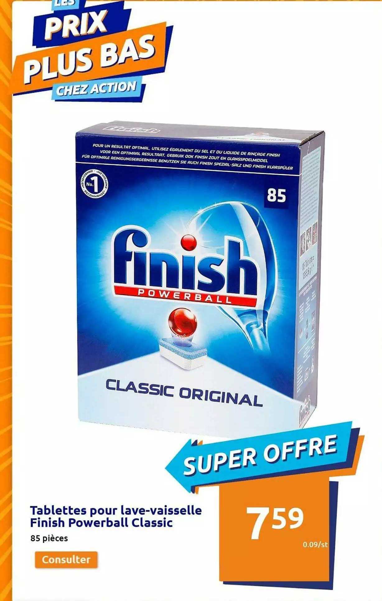 tablettes pour lave-vaisselle finish powerball classic