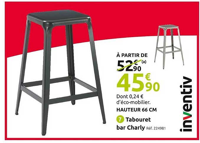 Tabouret Bar Charly  Inventiv