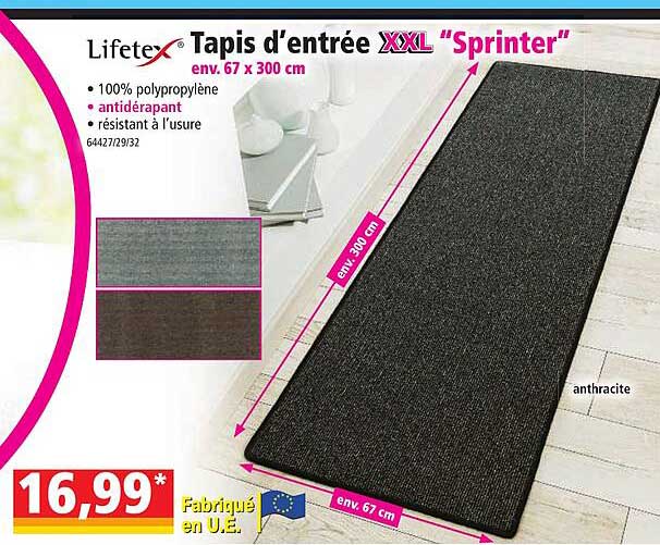 tapis d'entrée xxl "sprinter" lifetex