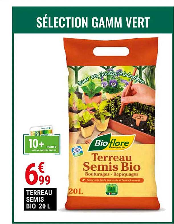 terreau semis bio 20 l bioflore