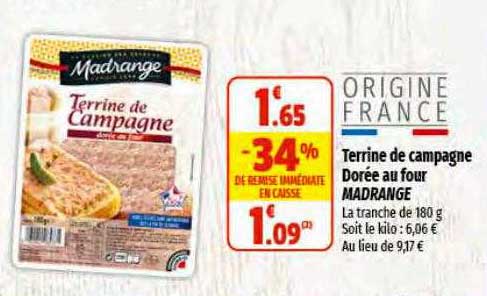 terrine de campagne dorée au four madrange