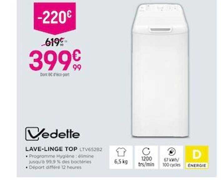 vedette lave-linge top