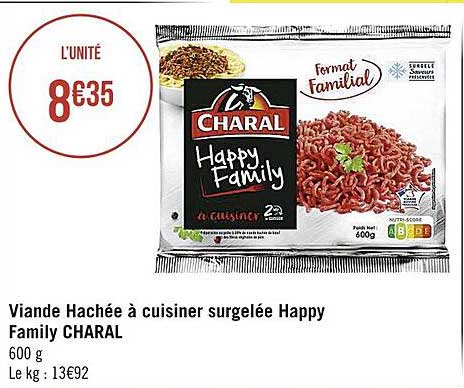 Viande Hachée à Cuisiner Surgelée Happy Family Charal