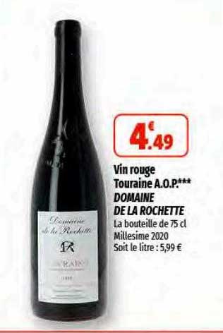 vin rouge touraine aop domaine de la rochette
