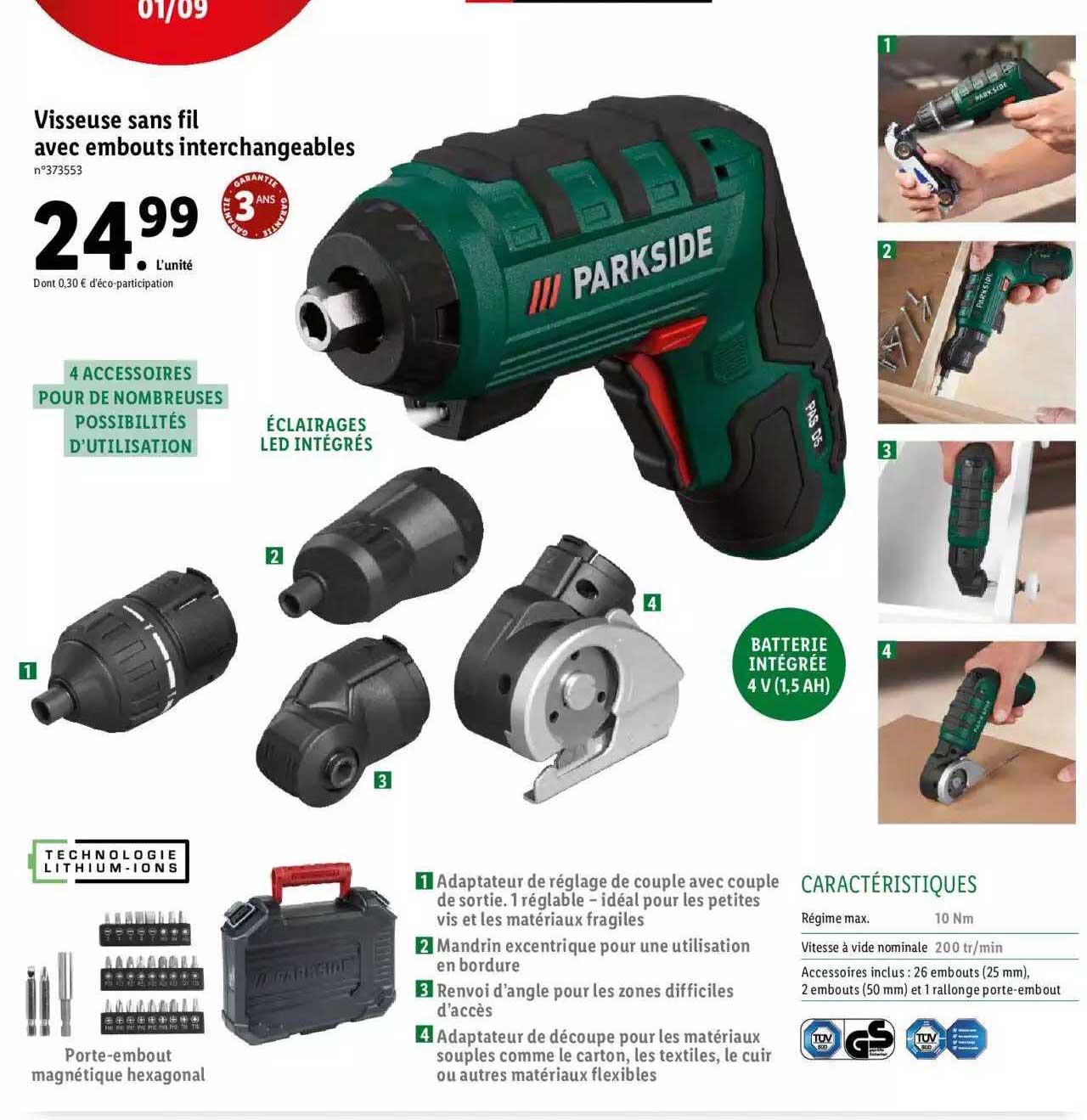 visseuse sans fil avec embouts interchangeables