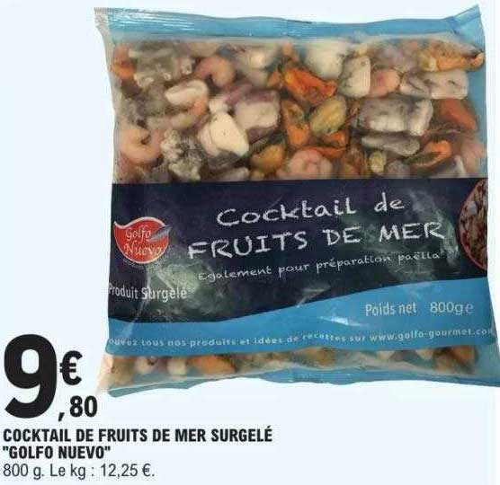 cocktail de fruits de mer surgelé "golfo nuevo"