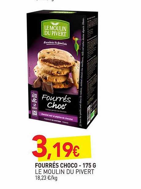 fourrés choco le moulin du pivert - 175 g