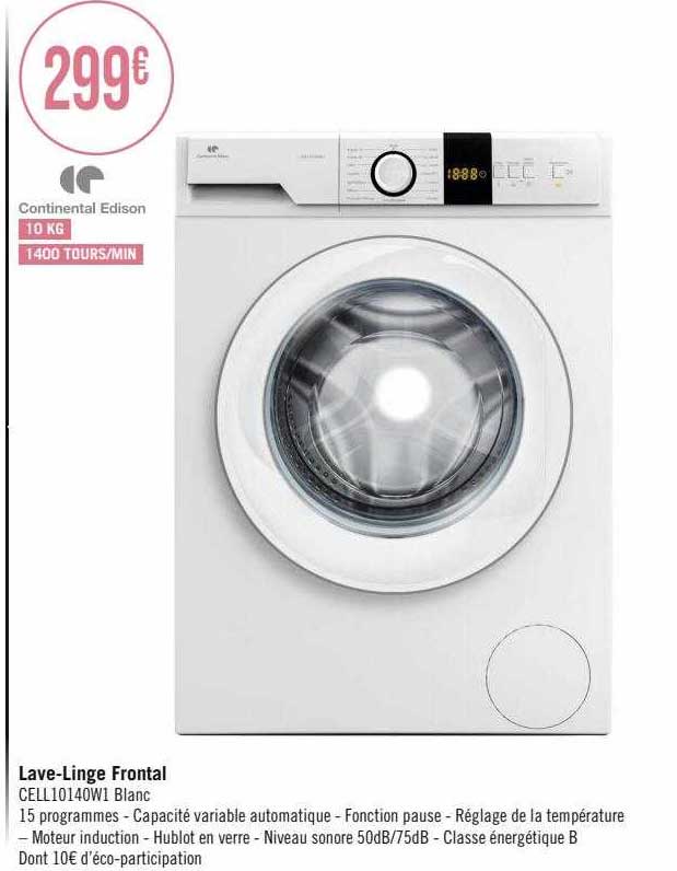 lave-linge frontal continental edison