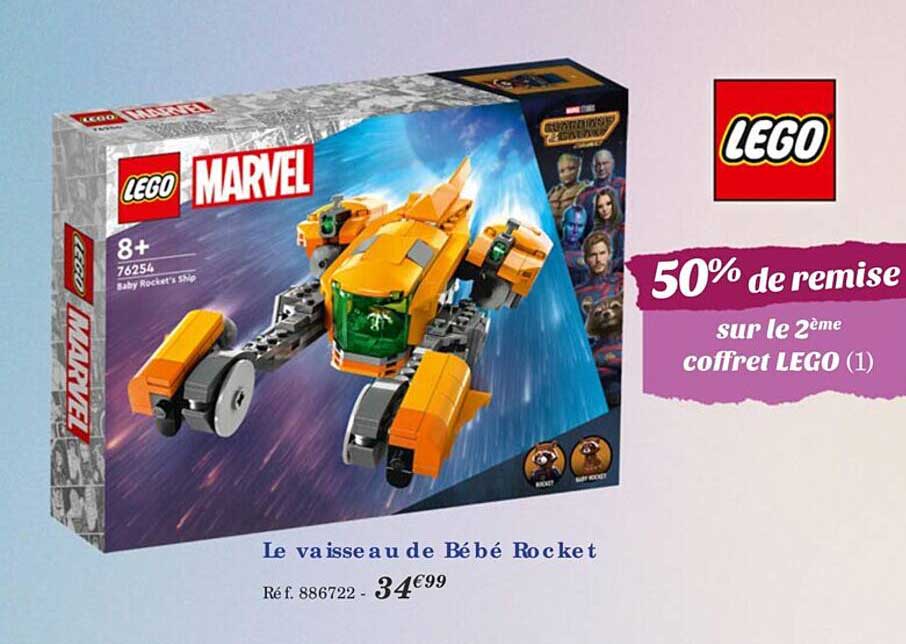 le vaisseau de bébé rocket lego marvel