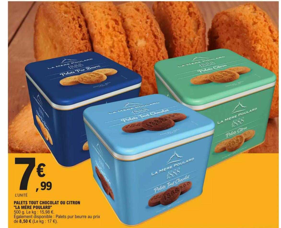 palets tout chocolat ou citron "la mère poulard"