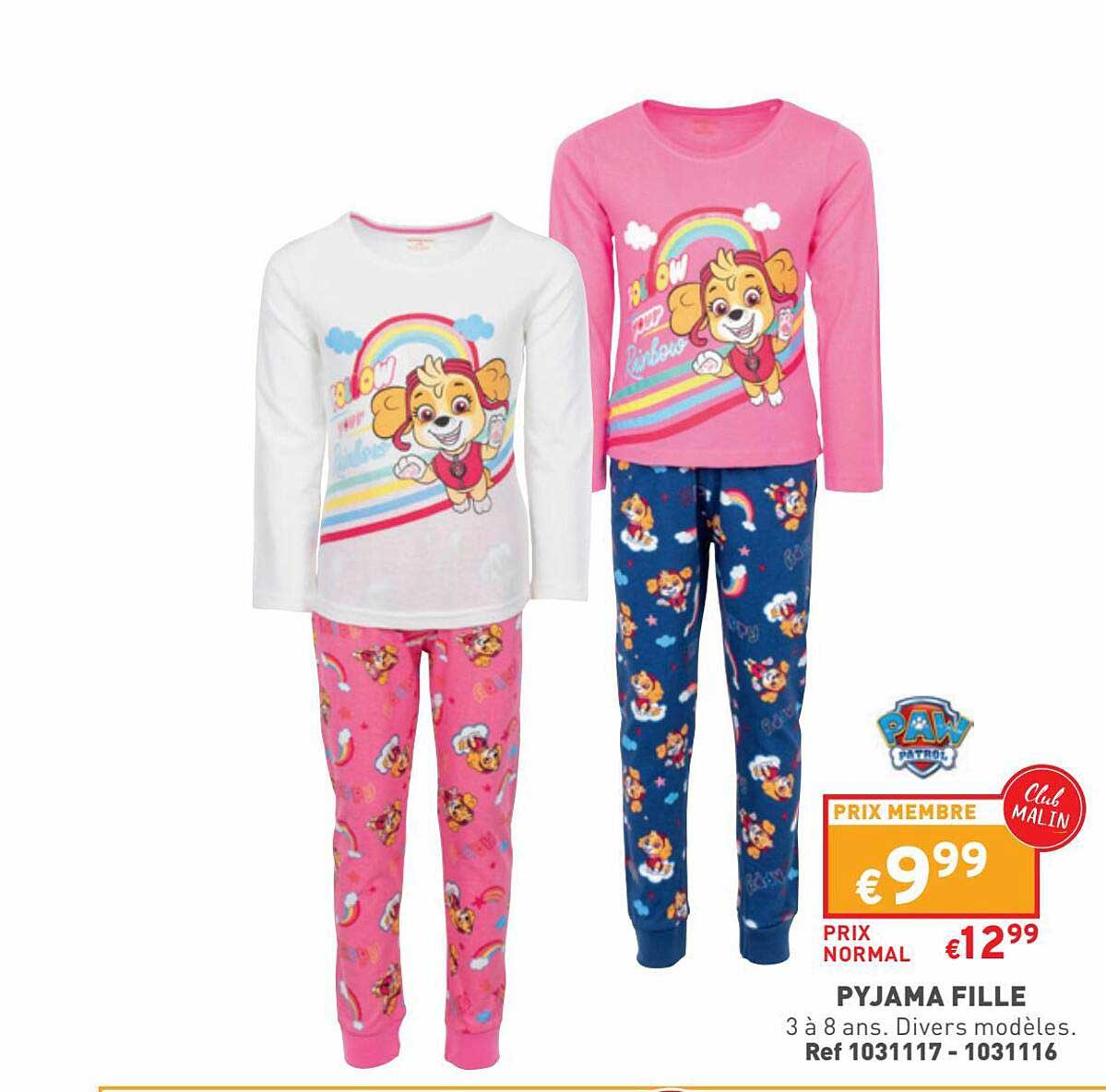 pyjama fille paw patrol