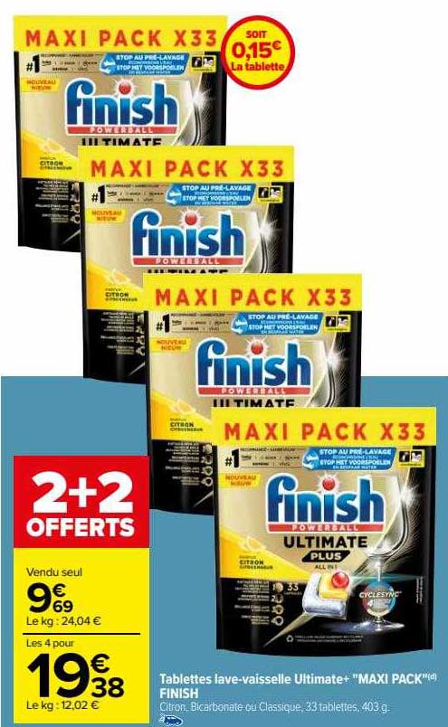 tablettes lave-vaisselle ultimate+ "maxi pack" finish
