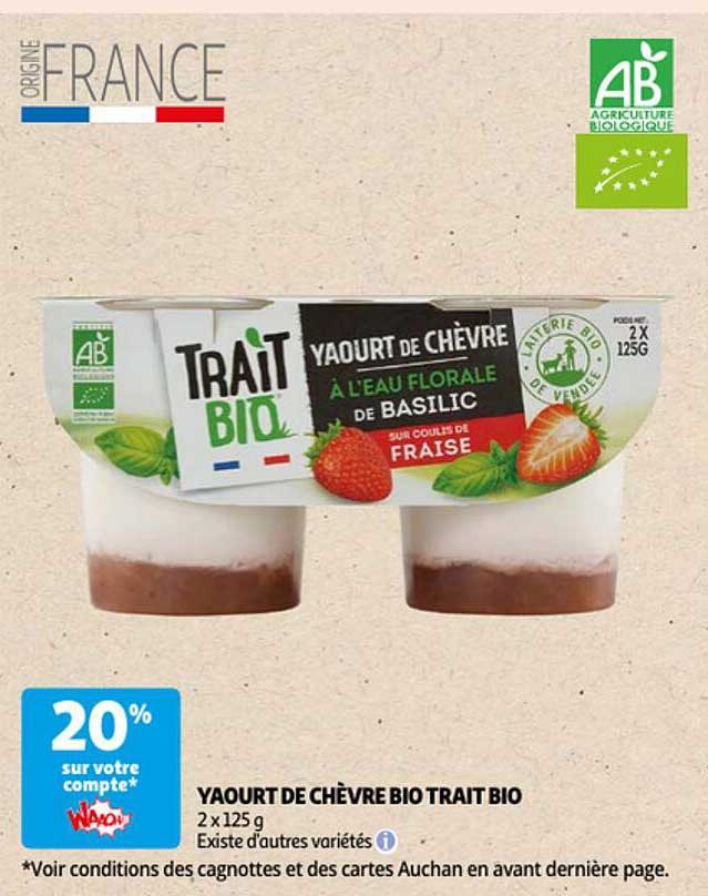 Yaourt De Chèvre Bio Trait Bio