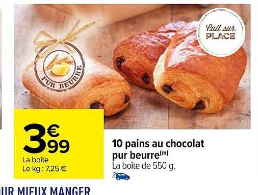 10 Pains Au Chocolat Pur Beurre
