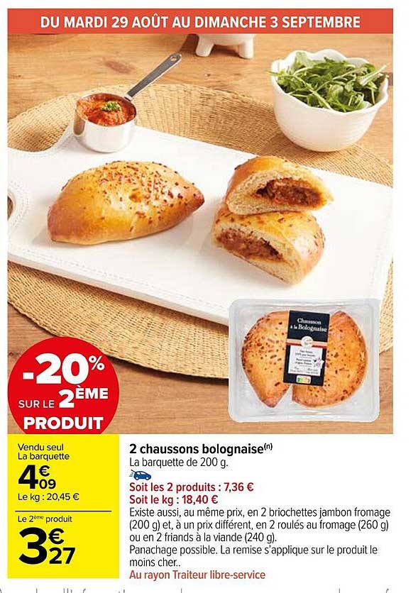 2 Chaussons Bolognaise