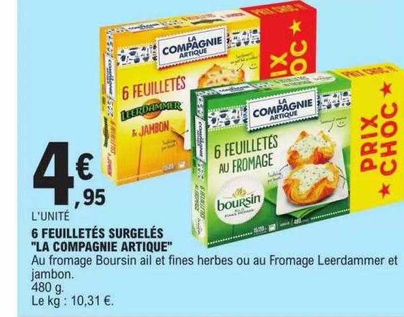 6 feuilletés surgelés "la compagnie artique"