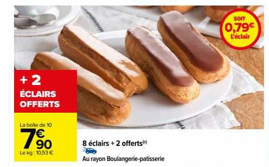 8 éclairs + 2 Offerts