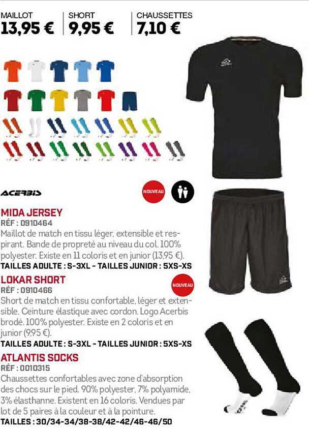 acerbis mida jersey, lokar short, atlantis socks