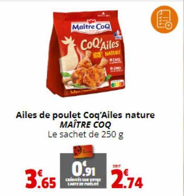 Ailes De Poulet Coq'ailes Nature Maître Coq