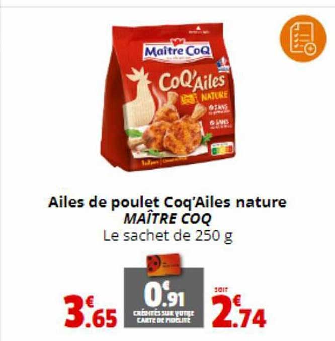 ailes de poulet coq'ailes nature maître coq