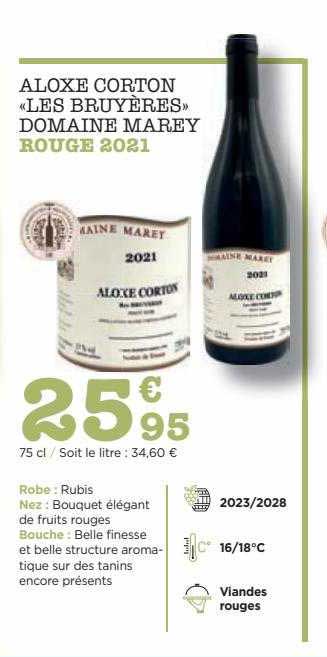 alox corton «les bruyères» domaine marey rouge 2021
