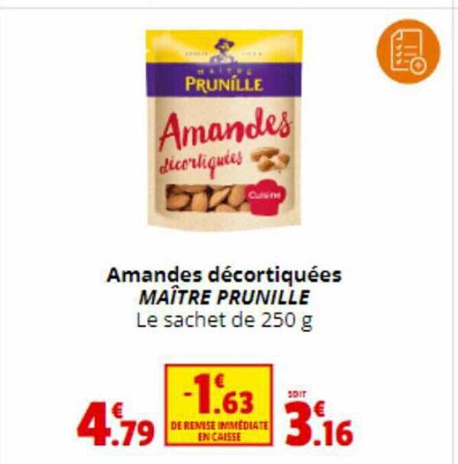 amandes décortiquées maître prunille