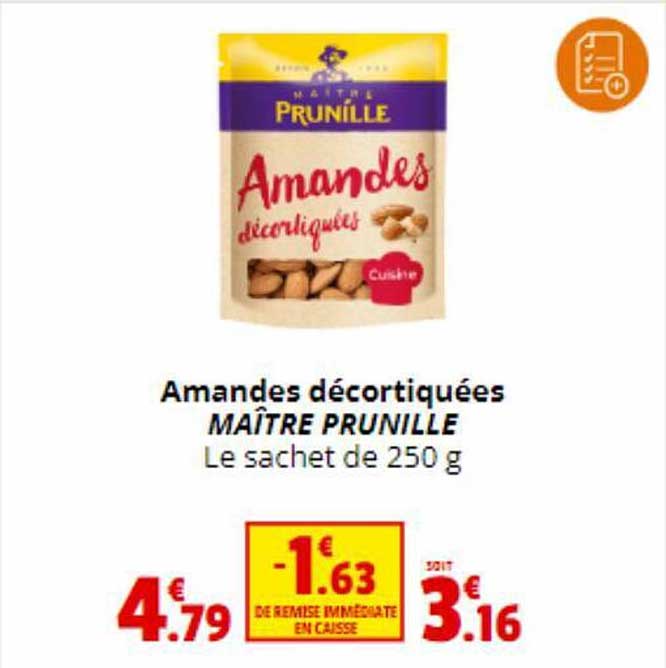 amandes décortiquées maître prunille