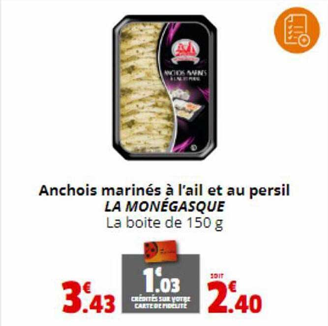 anchois marinés à l'ail et au persil la monégasque