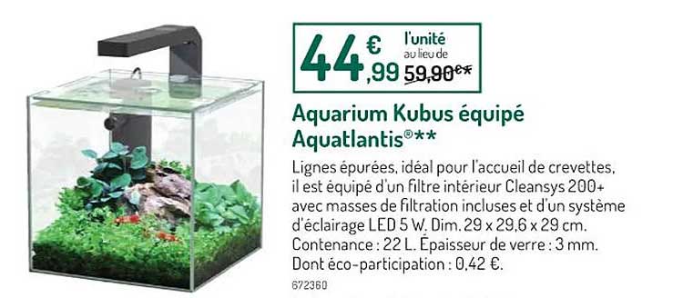 aquarium kubus équipé aquatlantis